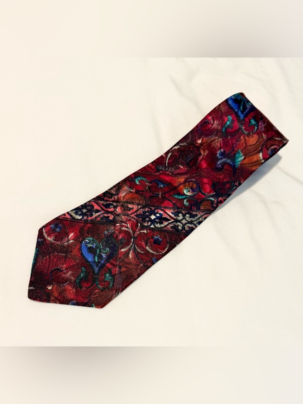UNIQUE GEOFFREY BEENE MENS TIE RED FLORAL